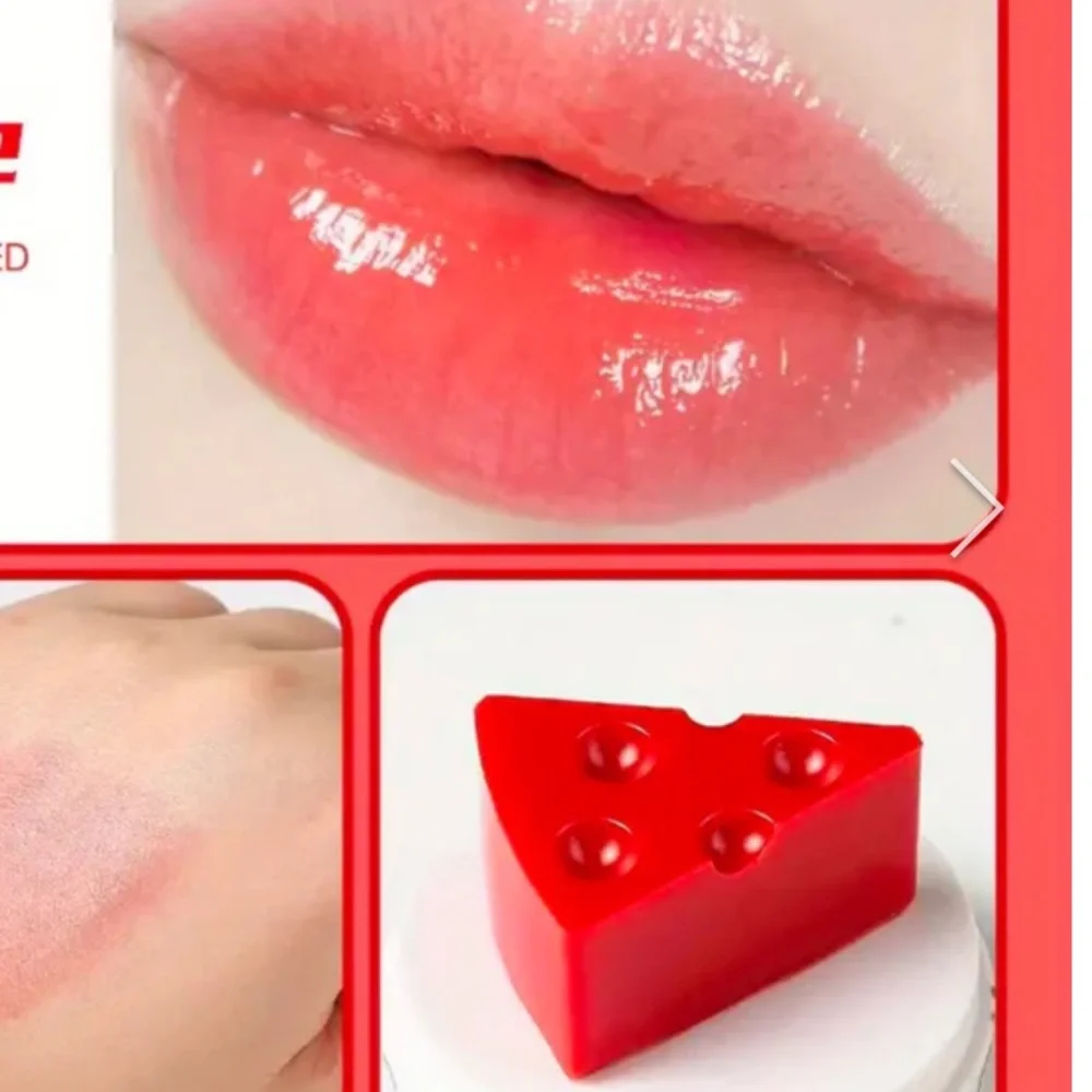 Red Cheese-Shaped Lip Balm